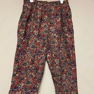vintage paisley plus size trousers